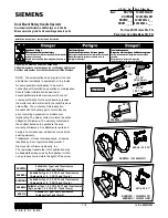 Preview for 1 page of Siemens RHVF12 Installation Instructions Manual