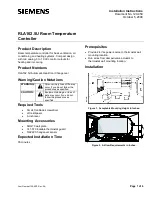 Siemens RLA162.5U Installation Instructions preview