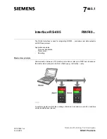 Preview for 1 page of Siemens RS-485 User Manual