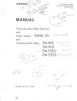 Preview for 1 page of Siemens RW 1125D Manual