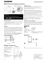 Siemens RWB30 Installation Instructions preview