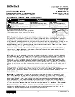 Preview for 1 page of Siemens S01QR2 Installation Instructions Manual