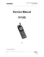 Предварительный просмотр 1 страницы Siemens S11 Service Manual