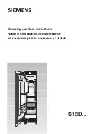 Preview for 1 page of Siemens S18ID Series Operating And Care Instructions