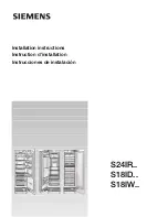 Preview for 1 page of Siemens S18IW Series Installation Instructions Manual