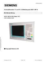 Siemens SCD 1297-K (33) Operating Instruction preview