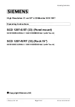 Preview for 23 page of Siemens SCD 1297 Series Operating Instructions Manual