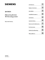 Preview for 3 page of Siemens Sentron 7KT PAC 1600 Equipment Manual