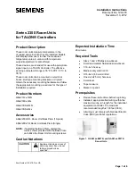 Siemens Series 2300 Installation Instructions Manual preview