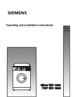 Preview for 1 page of Siemens Silver WD 1000 Operating And Installation Instructions