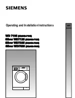 Предварительный просмотр 1 страницы Siemens Silver WD7025 Operating And Installation Instructions