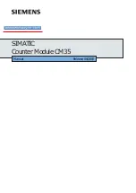 Siemens SIMATIC CM35 Manual preview