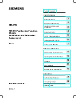 Siemens SIMATIC FM 351 Installation Manual предпросмотр