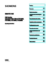 Siemens SIMATIC HMI Industrial Thin Client ITC1200 Operating Instructions Manual предпросмотр