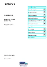 Предварительный просмотр 1 страницы Siemens SIMATIC HMI OP37/Pro Equipment Manual