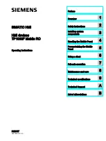 Siemens SIMATIC HMI TP1000F Mobile RO Operating Instructions Manual preview