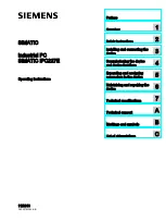 Preview for 1 page of Siemens simatic ipc227e Operating Instructions Manual