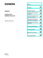 Preview for 1 page of Siemens SIMATIC IPC227G Operating Instructions Manual