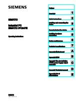 Siemens SIMATIC IPC347E Operating Instructions Manual preview