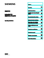 Preview for 1 page of Siemens SIMATIC IPC427D Operating Instructions Manual