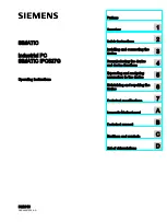 Preview for 1 page of Siemens Simatic IPC527G Operating Instructions Manual