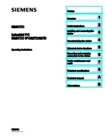Siemens SIMATIC IPC627D Operating Instructions Manual preview