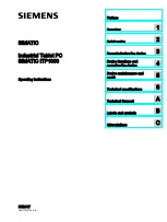 Preview for 1 page of Siemens SIMATIC ITP1000 Operating Instructions Manual