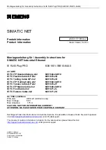 Preview for 1 page of Siemens SIMATIC NET IE RJ45 Plug PRO Assembly Instructions Manual