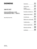 Предварительный просмотр 1 страницы Siemens SIMATIC NET SCALANCE W748-1 Operating Instructions Manual