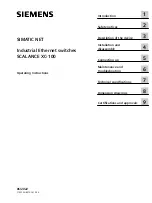 Preview for 1 page of Siemens SIMATIC NET SCALANCE XC-100 Operating Instructions Manual