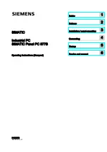 Siemens SIMATIC PC 577B Operating Instructions Manual preview