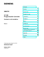 Siemens Simatic S7-300 Hardware And Installation Manual preview