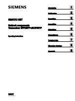 Preview for 1 page of Siemens SIMATIC SCP Series Operating Instructions Manual