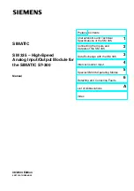 Siemens SIMATIC SM 335 Manual preview