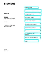 Preview for 1 page of Siemens SIMATIC TD 200 User Manual