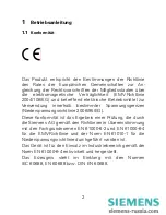 Preview for 4 page of Siemens SIMEAS P 7KG7750 Operating Instructions Manual