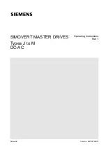 Siemens simovert master drive Operating Instructions Manual preview