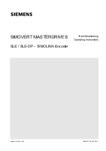 Siemens SIMOVERT MASTERDRIVE SLE Operating Instructions Manual preview