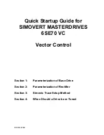 Siemens SIMOVERT MASTERDRIVES 6SE70 VC Quick Start Manual preview