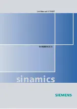 Предварительный просмотр 1 страницы Siemens SINAMICS S Series List Manual