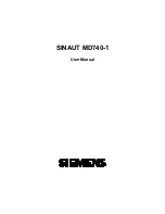 Preview for 1 page of Siemens SINAUT MD740-1 User Manual