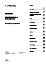 Preview for 1 page of Siemens SINUMERIK 802D sl Programming And Operating Manual