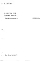 Preview for 1 page of Siemens SINUMERIK 805 Operating Instructions Manual