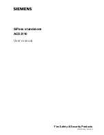 Preview for 1 page of Siemens SIPASS STANDALONE ACS3110 User Manual
