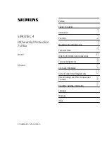 Siemens SIPROTEC 4 7UT6 Series Manual preview