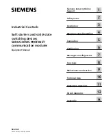 Siemens SIRIUS 3RW5 series Equipment Manual preview