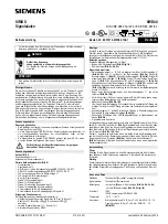 Предварительный просмотр 1 страницы Siemens SIRIUS 8WD4428-0BD Operating Instructions Manual