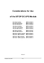 Preview for 1 page of Siemens SITOP DC UPS 6EP1931-2FC21 Considerations For Use