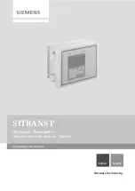 Preview for 1 page of Siemens SITRANS 7ME3500 Operating Instructions Manual