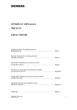 Siemens SITRANS 7MF1570 Operating Instructions Manual preview